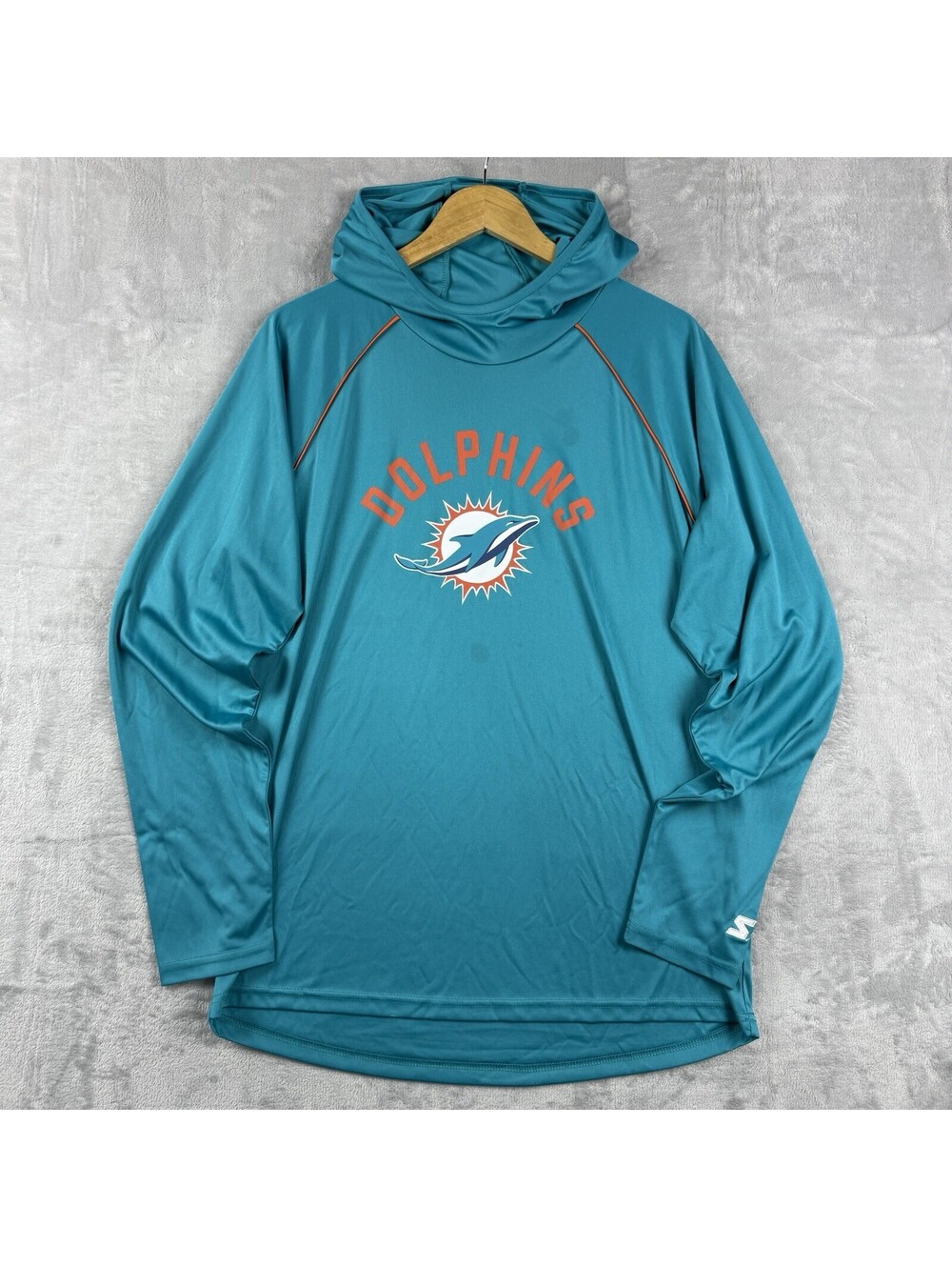 Starter Miami Dolphins Teal NFL Lighhtweight Performance Hoodie Men’s M Sporty